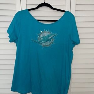 Women's Miami Dolphins Bling t shirt XXL